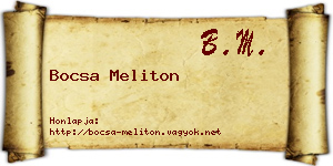 Bocsa Meliton névjegykártya